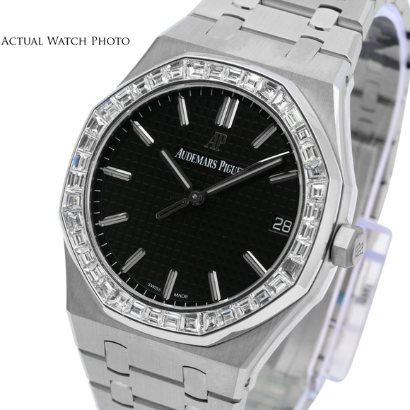 Royal Oak Black Dial Diamond Bezel- Complete W/Box - Picture 3 of 7